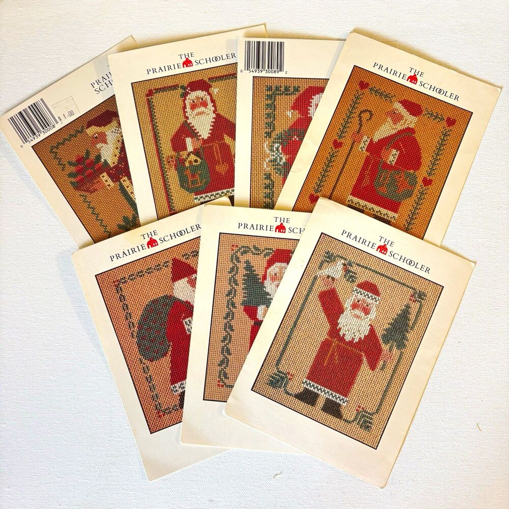 The Prairie Schooler Pam Brunke Santa Cross Stitch Chart Lot 1984-1993 Embroider